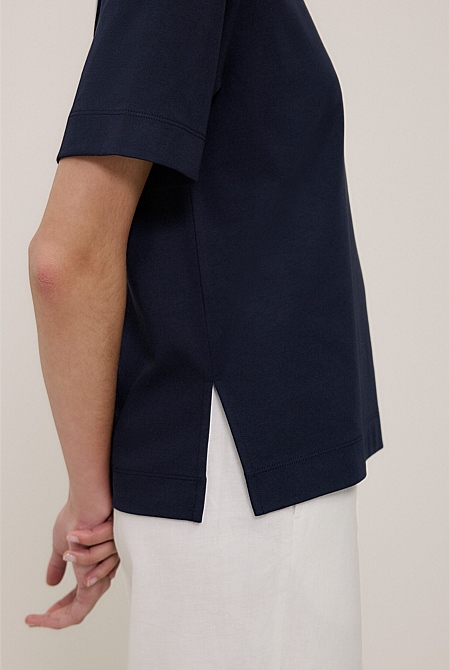 Modal Cotton Boxy Crew T-shirt Modal Cotton Boxy Crew T-shirt
