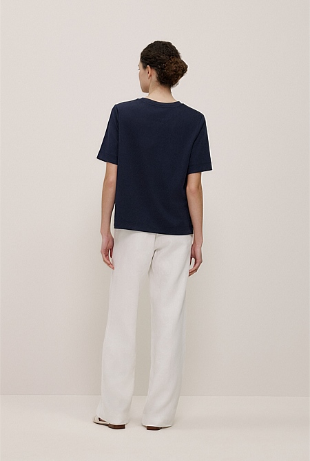 Modal Cotton Boxy Crew T-shirt Modal Cotton Boxy Crew T-shirt