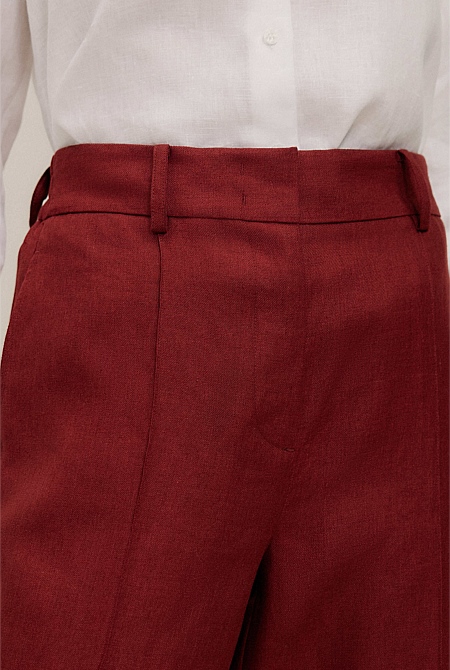 Linen Twill Pintucked Wide Leg Pant Linen Twill Pintucked Wide Leg Pant