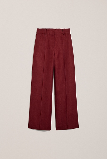 Linen Twill Pintucked Wide Leg Pant Linen Twill Pintucked Wide Leg Pant