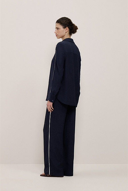 Piping Detail Long Sleeve Shirt Piping Detail Long Sleeve Shirt