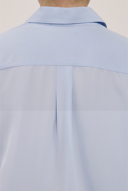 Silk Concealed Placket Shirt Silk Concealed Placket Shirt