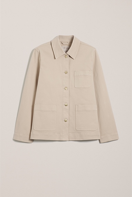 Garment Dyed Denim Pocket Detail Jacket Garment Dyed Denim Pocket Detail Jacket