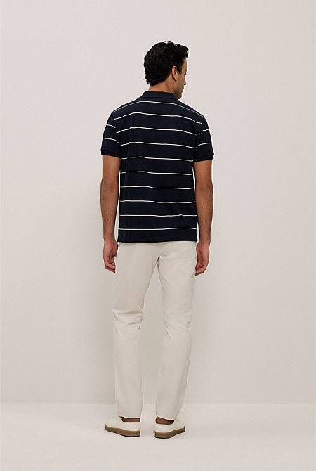 Pique Stripe Monogram Polo Pique Stripe Monogram Polo