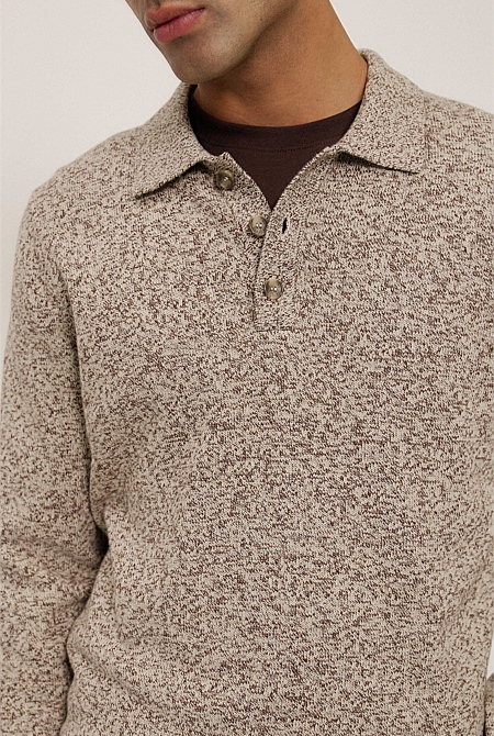 Cotton Speckle Knit Polo Cotton Speckle Knit Polo