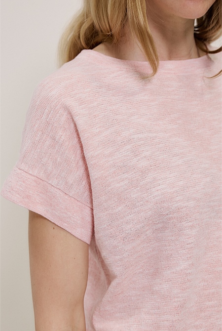Linen Cotton Relaxed Knit T-shirt Linen Cotton Relaxed Knit T-shirt