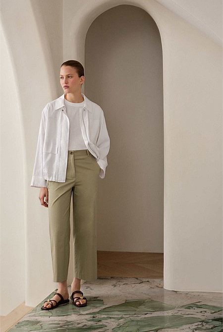 Cropped Wide Leg Chino Pant Cropped Wide Leg Chino Pant