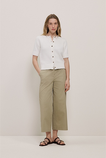 Cropped Wide Leg Chino Pant Cropped Wide Leg Chino Pant