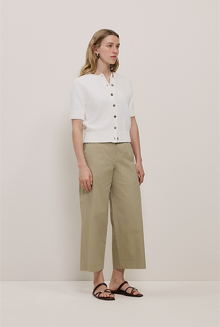 Cropped Wide Leg Chino Pant Cropped Wide Leg Chino Pant