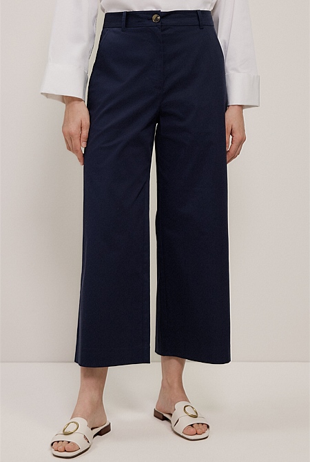 Cropped Wide Leg Chino Pant Cropped Wide Leg Chino Pant
