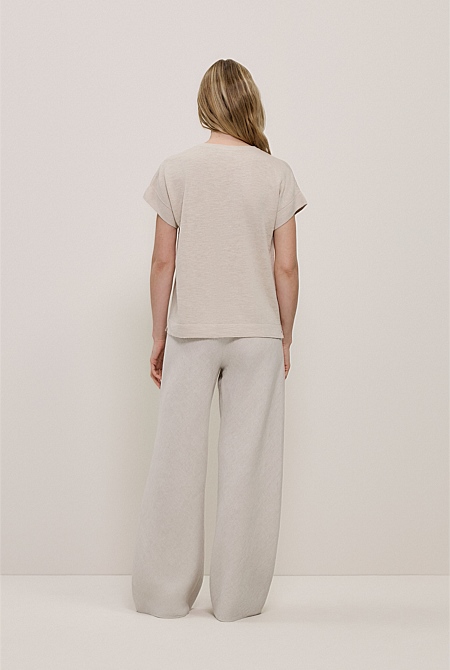 Linen Cotton Relaxed Knit T-shirt Linen Cotton Relaxed Knit T-shirt