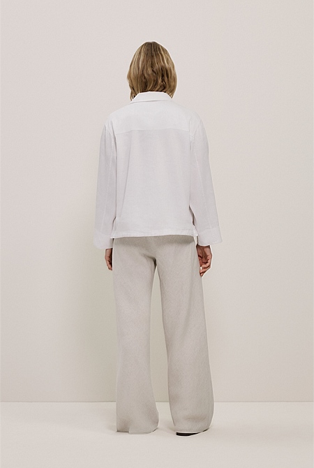 Linen Blend Panel Detail Jacket Linen Blend Panel Detail Jacket