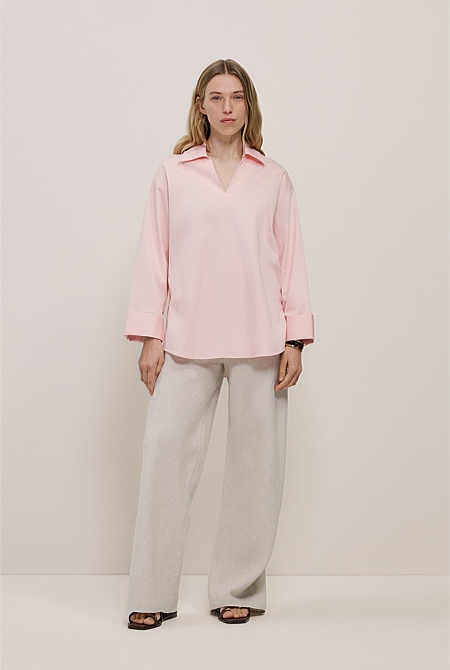 Poplin Relaxed Longline Shirt Poplin Relaxed Longline Shirt