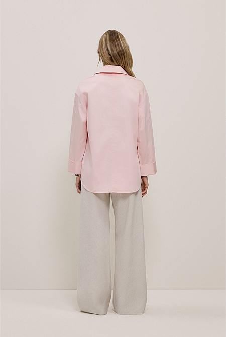 Poplin Relaxed Longline Shirt Poplin Relaxed Longline Shirt