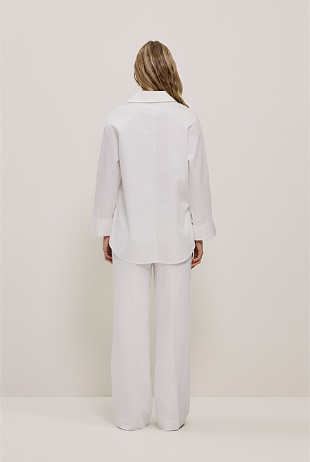 Poplin Relaxed Longline Shirt Poplin Relaxed Longline Shirt