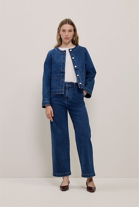 Denim High Rise Tailored Pant Denim High Rise Tailored Pant