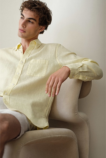 Regular Fit Linen Classic Long Sleeve Shirt Regular Fit Linen Classic Long Sleeve Shirt