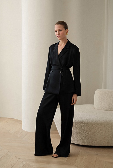Satin Relaxed Tailored Jacket Satin Relaxed Tailored Jacket