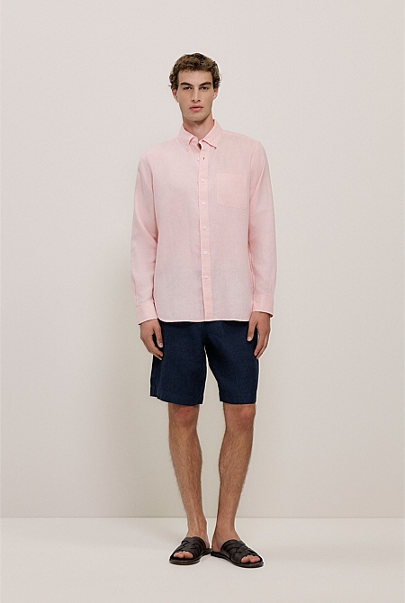 Regular Fit Linen Classic Long Sleeve Shirt Regular Fit Linen Classic Long Sleeve Shirt