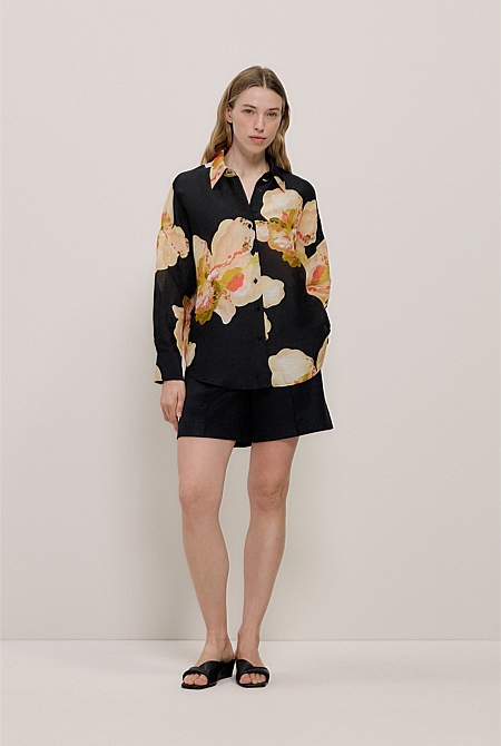 Caelia Linen Silk Relaxed Shirt Caelia Linen Silk Relaxed Shirt