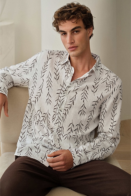 Rowan Regular Fit Linen Long Sleeve Shirt Rowan Regular Fit Linen Long Sleeve Shirt