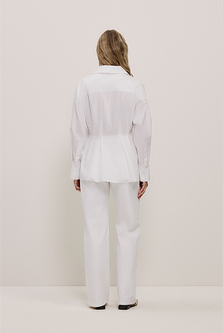 Poplin Cinched Waist Shirt Poplin Cinched Waist Shirt