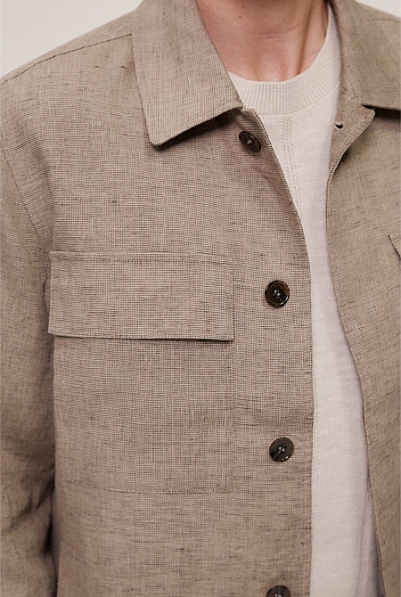 Yarn Dyed Linen Twin Pocket Jacket Yarn Dyed Linen Twin Pocket Jacket