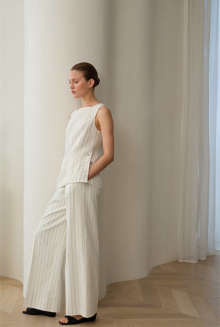 Linen Cotton Pinstripe Pant Linen Cotton Pinstripe Pant