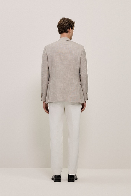 Textured Wool Blend Double Breasted Blazer Textured Wool Blend Double Breasted Blazer