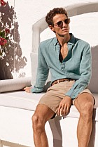 Regular Fit Delave Linen Long Sleeve Shirt