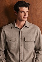 Regular Fit Cotton Wool Blend Puppytooth Overshirt