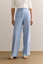 Yarn Dyed Linen Wide Leg Pant