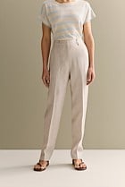 Yarn Dyed Linen Tapered Trouser