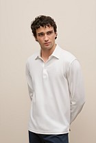 Micro Pique Monogram Long Sleeve Polo