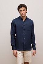 Regular Fit Linen Classic Long Sleeve Shirt
