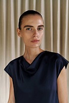 Satin Cowl Neck Blouse