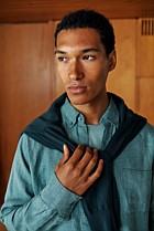 Regular Fit Linen Micro Check Long Sleeve Shirt