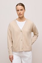Wool Cashmere Relaxed V Cardigan