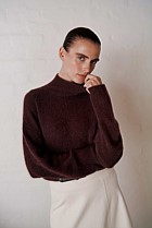 Alpaca Merino Blend Relaxed Mock Neck