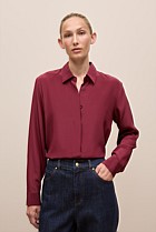 Silk Concealed Placket Shirt