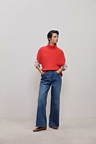 Cotton Cashmere Sleeveless High Neck Knit
