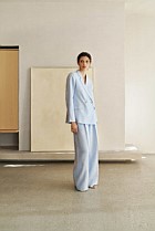 Yarn Dyed Linen Pleat Detail Pant