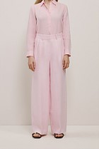 Linen Herringbone Pleat Front Pant