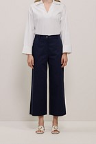 Cropped Wide Leg Chino Pant