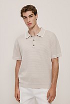 Textured Cotton Tipped Knit Polo