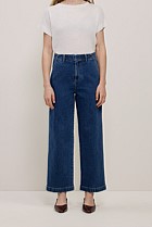 Denim High Rise Tailored Pant