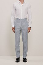 Textured Linen Straight Leg Trouser