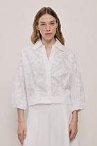 Embroidered Feather Detail Shirt