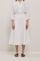 Textured Flare Midi Skirt