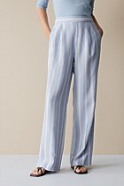 Yarn Dyed Stripe Wide Leg Pant